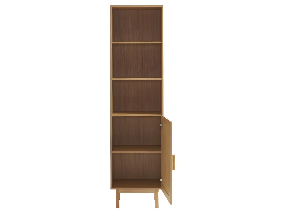 Vente Unique June - Colonne De Rangement En Bois Et Cannage H190cm - Bois Clair