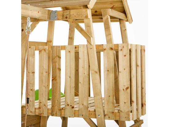 Vente Unique KANGUI Aire De Jeux Portique En Bois WOODI - Double Balançoire Toboggan Mur D'escalade Cabane échelle