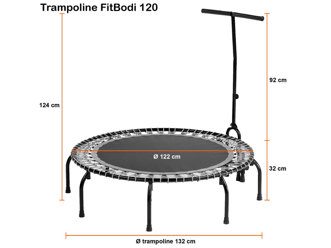 Vente Unique Kangui - Mini Trampoline FITNESS FitBodi Ø120 - Qualité Pro - Usage Sportif Et Bien-être - Certifié Par Le CRITT