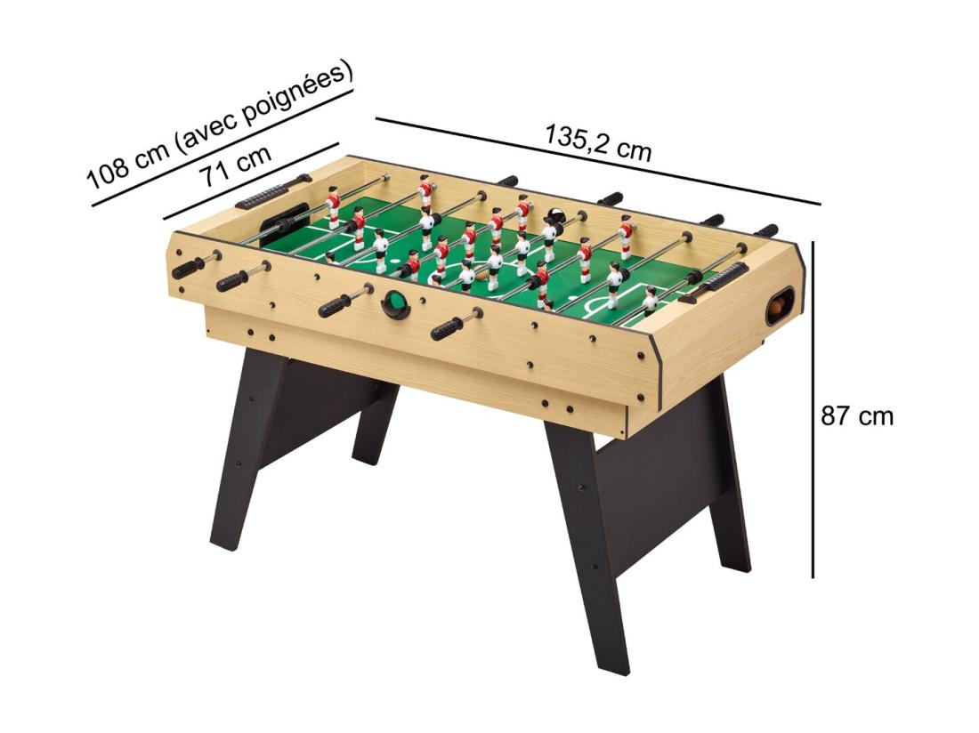 Vente Unique Kangui - Table Multi Jeux 4 En 1 Pour Toute La Famille - Baby-foot - Billard - Ping Pong - Hockey