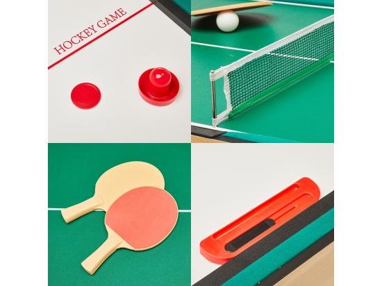 Vente Unique Kangui - Table Multi Jeux 4 En 1 Pour Toute La Famille - Baby-foot - Billard - Ping Pong - Hockey