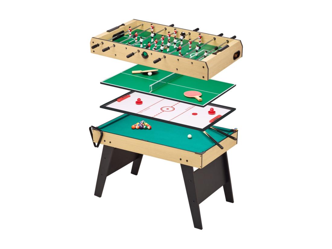 vente unique Kangui - Table multi jeux 4 en 1 pour toute la famille - Baby-foot - Billard - Ping Pong - Hockey
