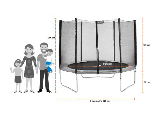 Vente Unique Kangui - Trampoline Rond Ø300cm Avec Filet échelle Bâche Et Kit D'ancrage - RALLI 300
