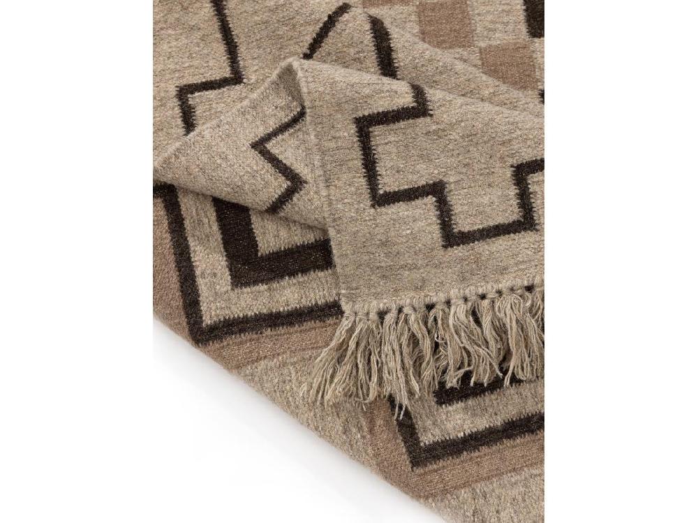 Vente Unique Kelim Tissé à La Main Mahila Taupe 200x300 Cm