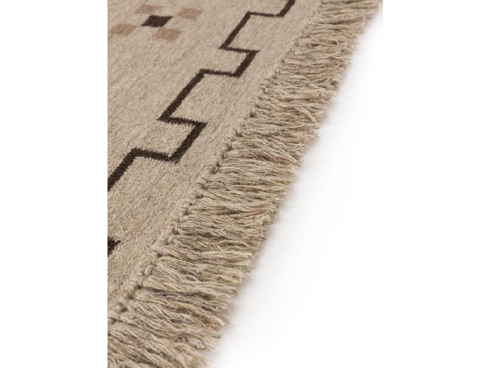 Vente Unique Kelim Tissé à La Main Mahila Taupe 200x300 Cm