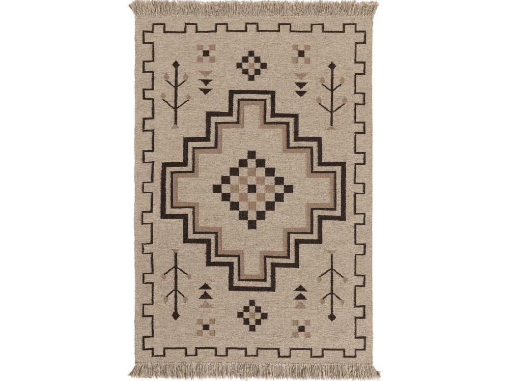 vente unique Kelim tissé à la main Mahila Taupe 200x300 cm