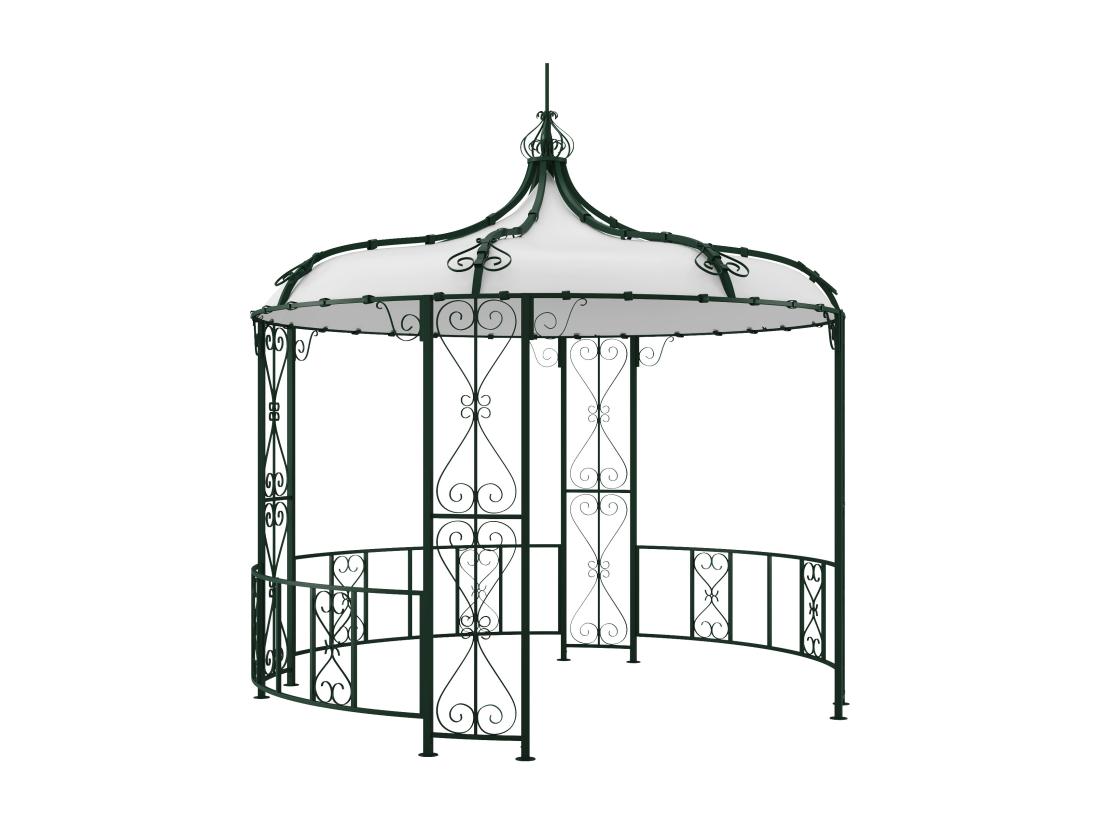 Vente Unique Kiosque De Jardin En Métal Façon Fer Forgé D300 X H305 Cm - Vert - TILCARA