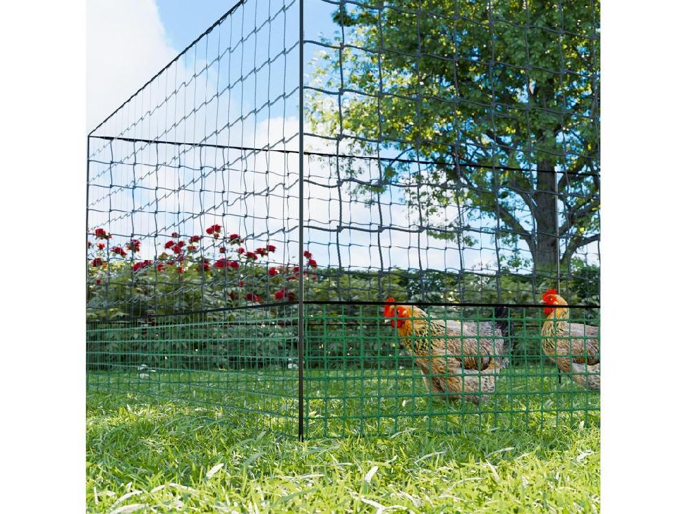 vente unique Kit filet clôtures pour poules 24m avec 8 piquets double pointes. modulable. porte d'accès. sardines incluses