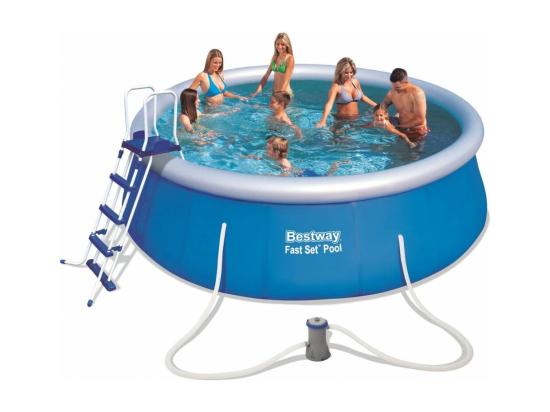 Vente Unique Kit Piscine Ronde Fast Set - D 457 X H 122 Cm - Bleu