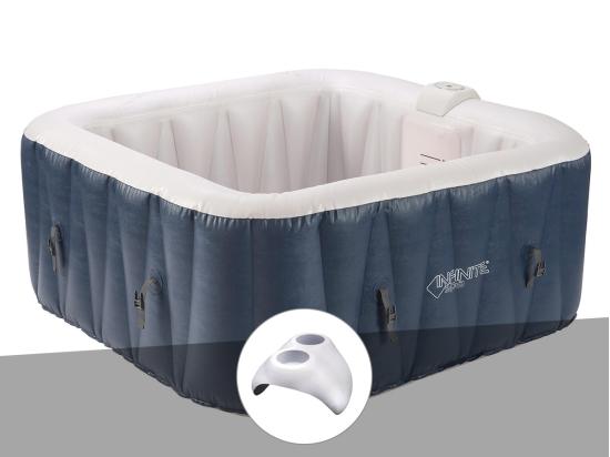 vente unique Kit spa gonflable Infinite Spa Champion carré Bulles 6 places + Porte verre