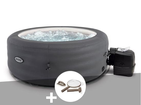 Vente Unique Kit Spa Gonflable Intex PureSpa Access Rond Bulles 4 Places + Kit D'entretien