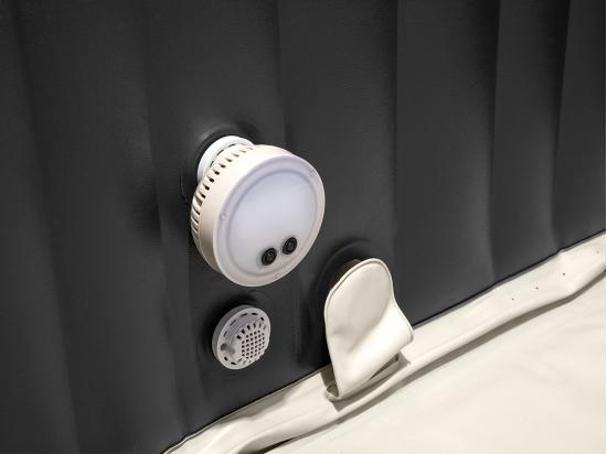 Vente Unique Kit Spa Gonflable Intex PureSpa Ardoise Carré Bulles 6 Places + Porte-verre