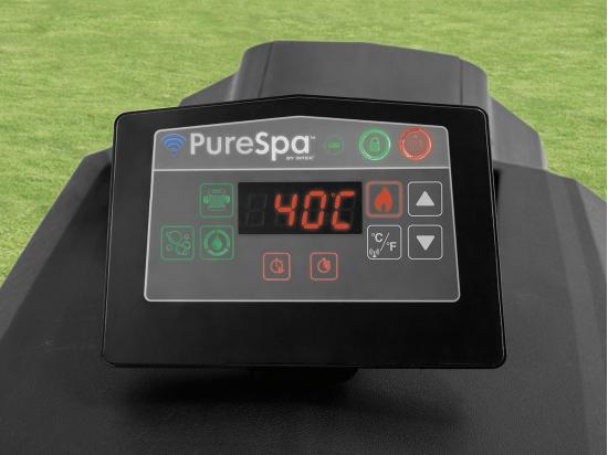 vente unique Kit spa gonflable Intex PureSpa Ardoise carré Bulles 6 places + Porte-verre