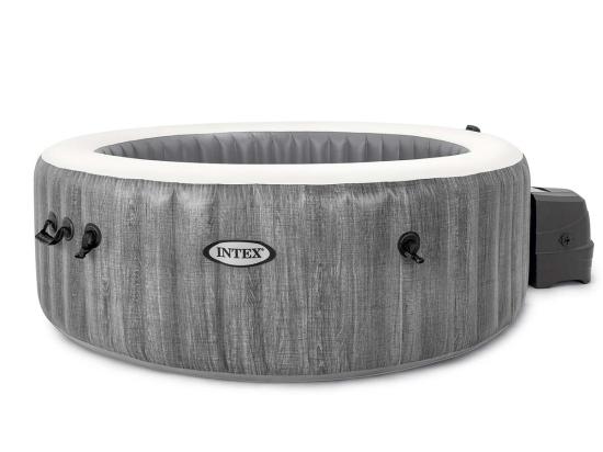 vente unique Kit spa gonflable Intex PureSpa Baltik rond Bulles 4 places + Porte-verre