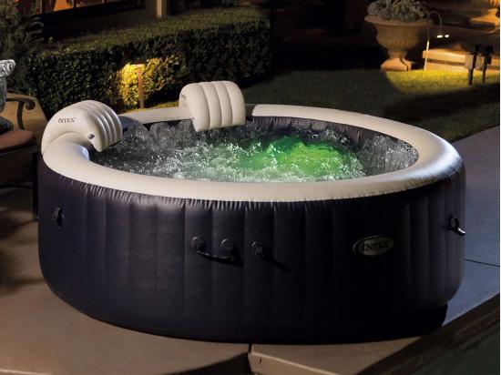 vente unique Kit spa gonflable Intex PureSpa Blue Navy rond Bulles 6 places + 6 filtres + Kit d'entretien