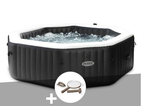 Vente Unique Kit Spa Gonflable Intex PureSpa Carbone Octogonal Bulles Et Jets 6 Places + Kit D'entretien