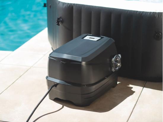 Vente Unique Kit Spa Gonflable Intex PureSpa Carbone Octogonal Bulles Et Jets 4 Places + 12 Filtres + Kit D'entretien