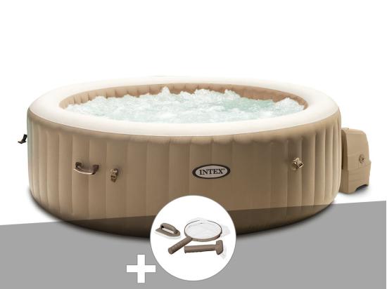 Vente Unique Kit Spa Gonflable Intex PureSpa Sahara Rond Bulles 4 Places + Kit D'entretien