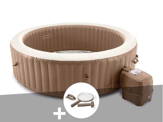 vente unique Kit spa gonflable Intex PureSpa Sahara rond Bulles 8 places + Kit d'entretien