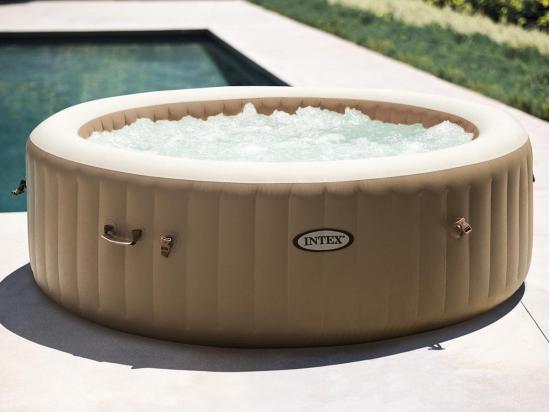 Vente Unique Kit Spa Gonflable Intex PureSpa Sahara Rond Bulles 6 Places + 6 Filtres + Kit D'entretien