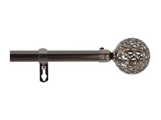 Vente Unique Kit Tringle Déco Extensible "Globa" 120-210cm Nickel