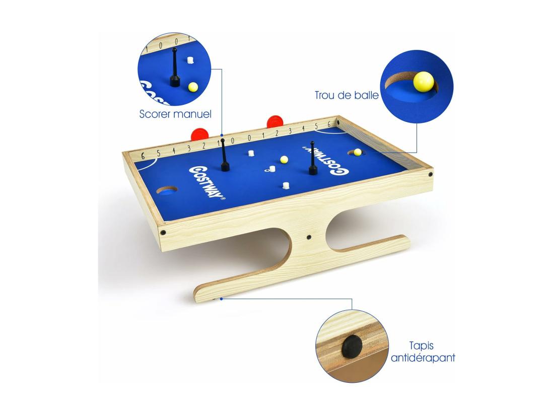 Vente Unique Klask Jeu De Société Magnétique Pour 2 Joueurs Mini Baby-foot Avec 2 Boules 45 X 33 5 X 14 Cm