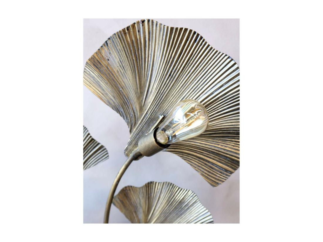 Vente Unique Lampadaire 4 Feuilles Ginko En Métal Laiton Antique 65 X 25 X 150 Cm