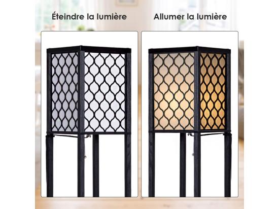 Vente Unique Lampadaire Avec 3 Niveaux Etagère 220-240v 60w Design Scandinave (ampoule Non Inclus)