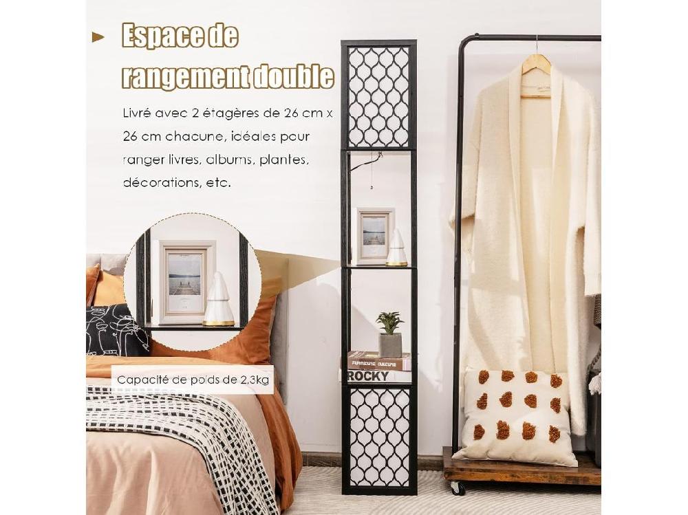 Vente Unique Lampadaire En Bois 1 56mà 2 Etagères De Stockage Design Scandinave Double Interrupteur