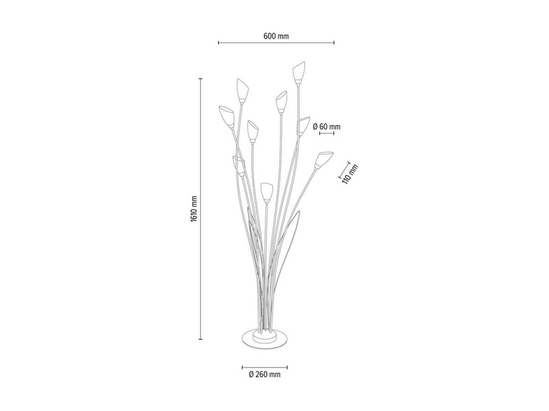 Vente Unique Lampadaire Flower Noir 60x60x161 Cm EPIKASA