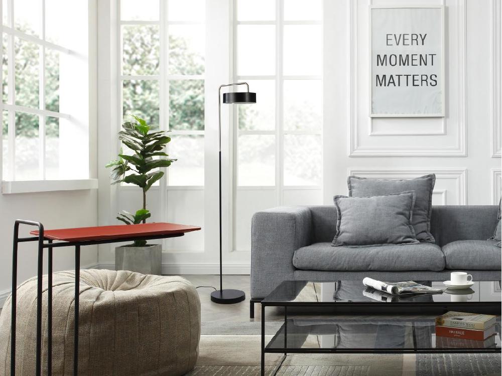 Vente Unique Lampadaire Style Vintage En Métal - H. 154 Cm - Noir Et Or - OTILIE