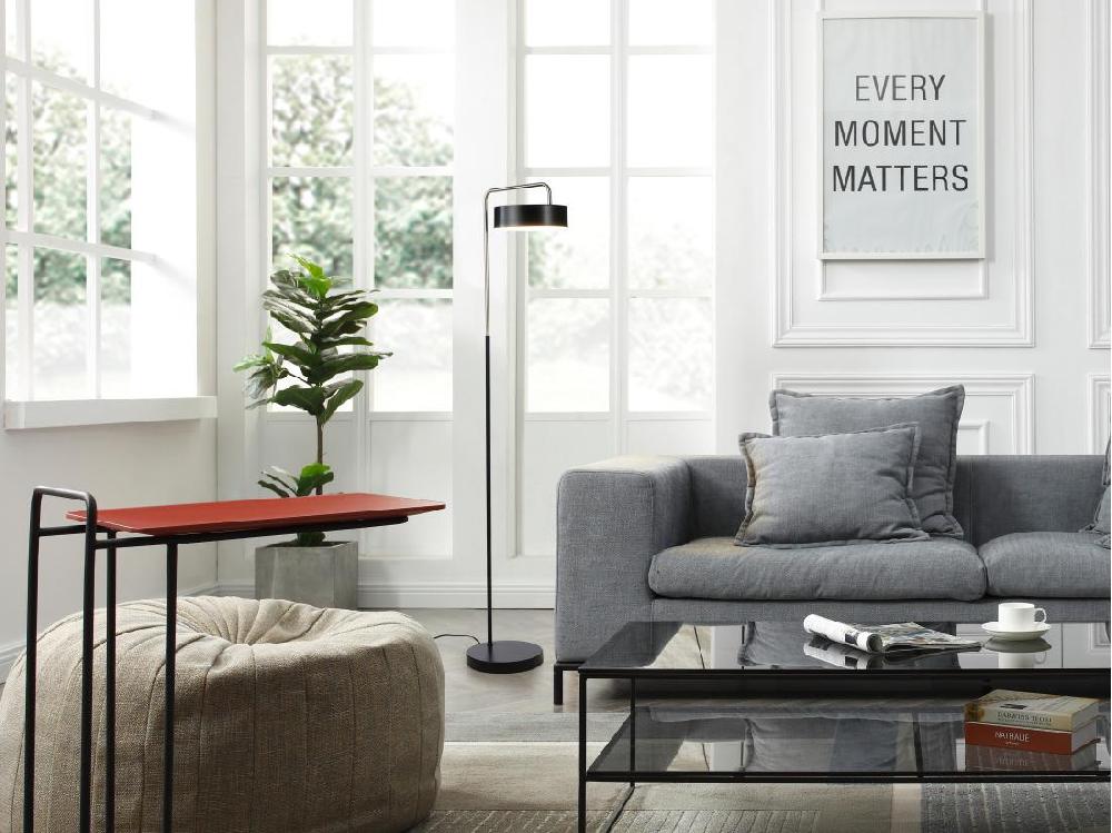 vente unique Lampadaire style vintage en métal - H. 154 cm - Noir et or - OTILIE