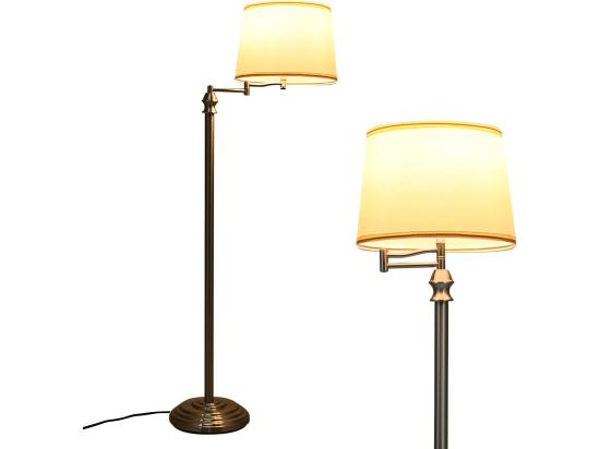 Vente Unique Lampadaire Sur Pied Salon 152cm à Bras Oscillant 360° Avec Abat-jour Pvc E27 Socket