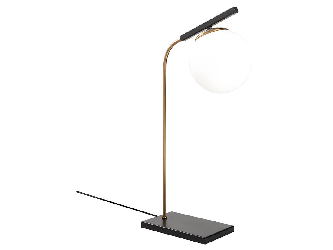 Vente Unique Lampe à Poser Art Déco En Métal Et Globe En Verre - L. 25 X H. 55 Cm - Noir - YILDIZ