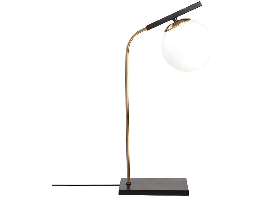 Vente Unique Lampe à Poser Art Déco En Métal Et Globe En Verre - L. 25 X H. 55 Cm - Noir - YILDIZ