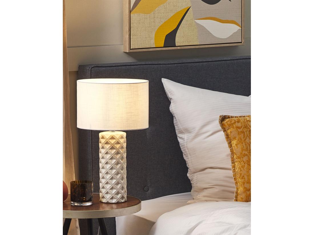 Vente Unique Lampe à Poser BALONNE Céramique Beige Clair