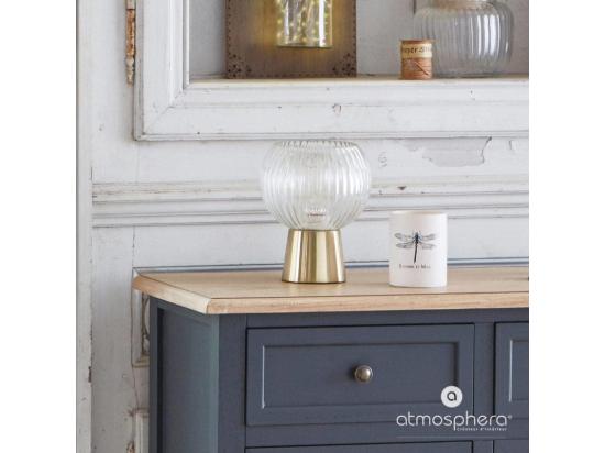 Vente Unique Lampe à Poser En Verre Déco Et Base En Métal H 19.5 Cm