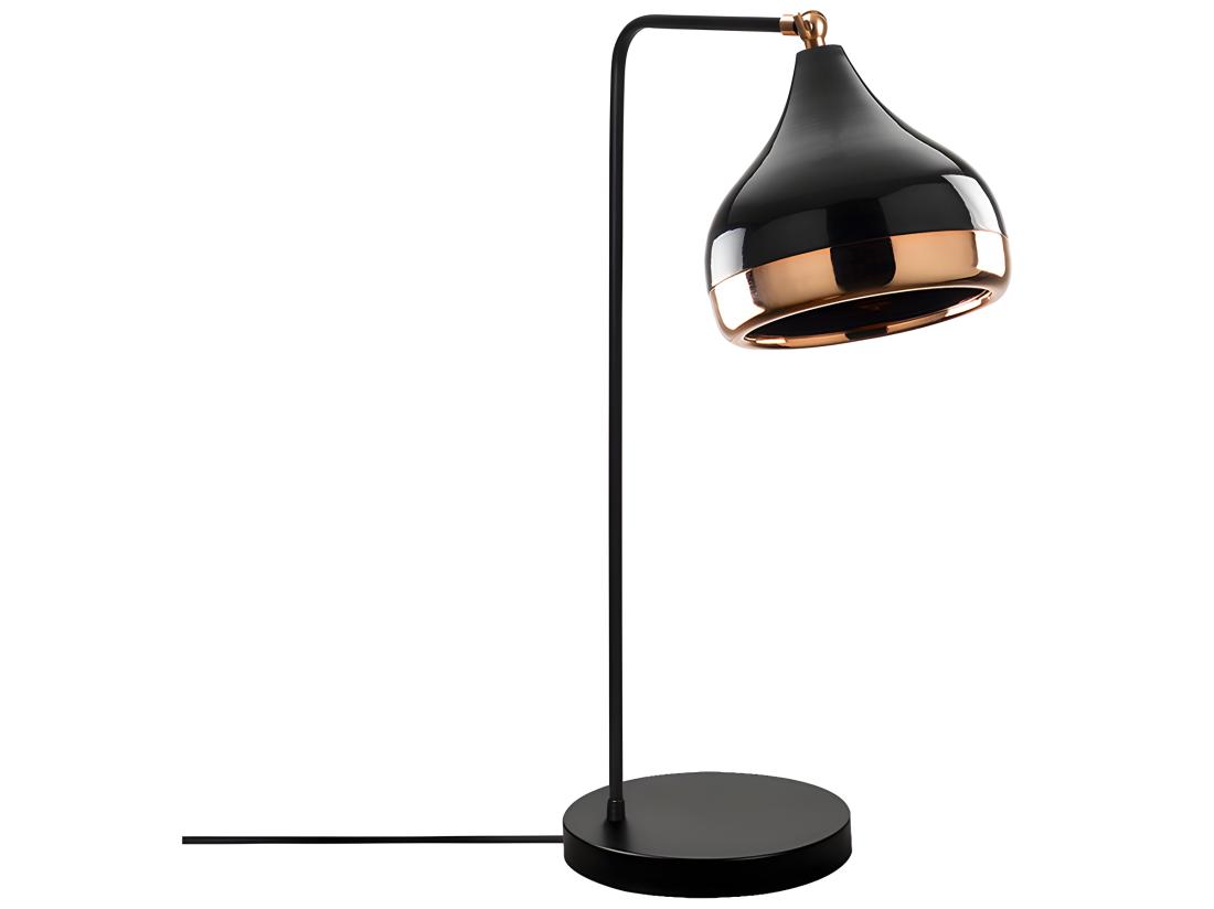 Vente Unique Lampe à Poser Orientable En Métal - D. 17 X H. 52 Cm - Noir Et Cuivré - YILDO