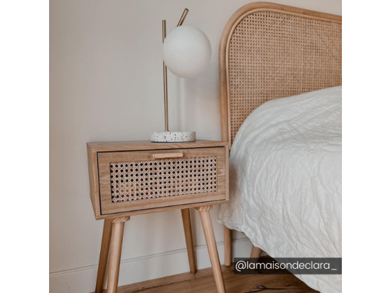 Vente Unique Lampe à Poser Style Vintage - Socle En Terrazzo - H. 38 Cm - Doré - LULLABY