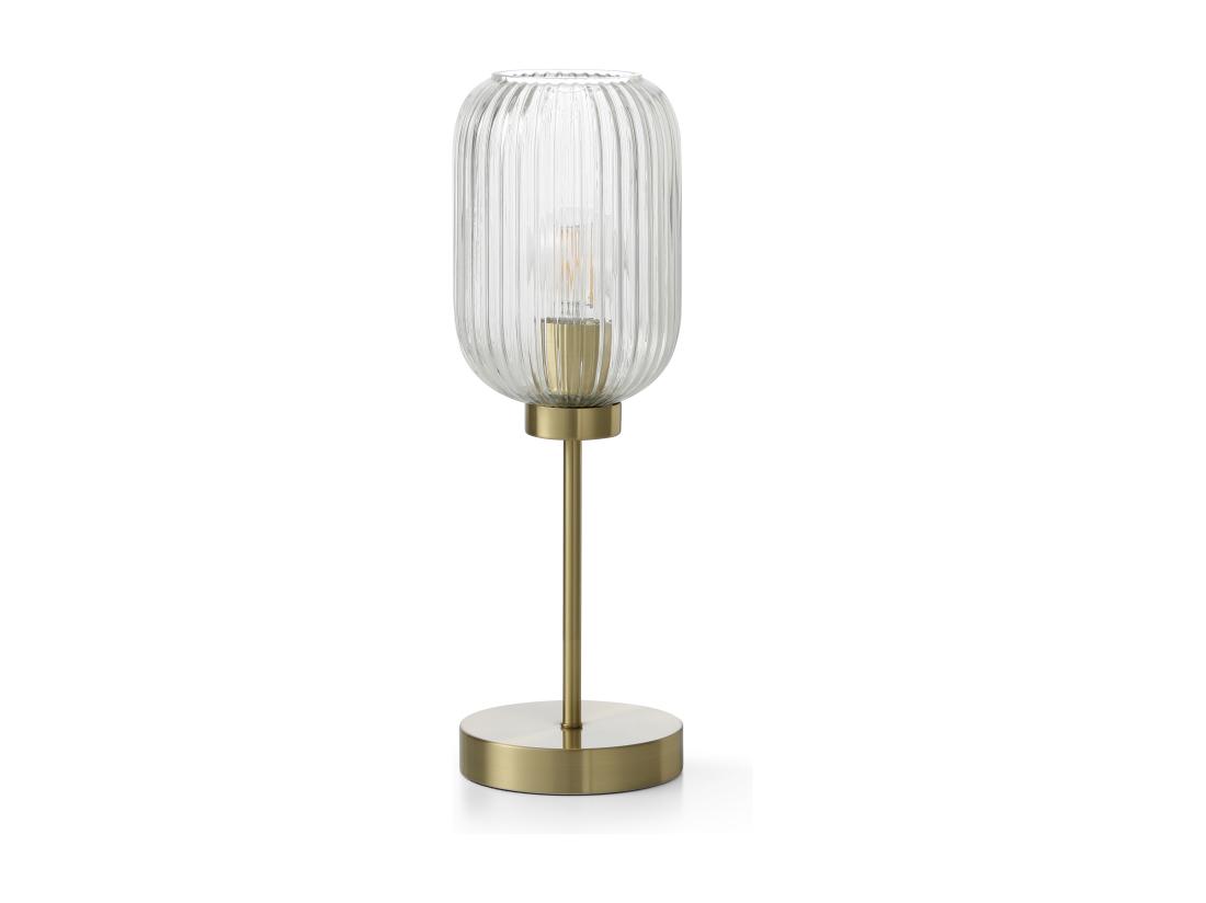 Vente Unique Lampe à Poser Vintage En Métal Et Verre - L. 14 X P. 14 X H. 43 5 Cm - Doré - LOUXOR