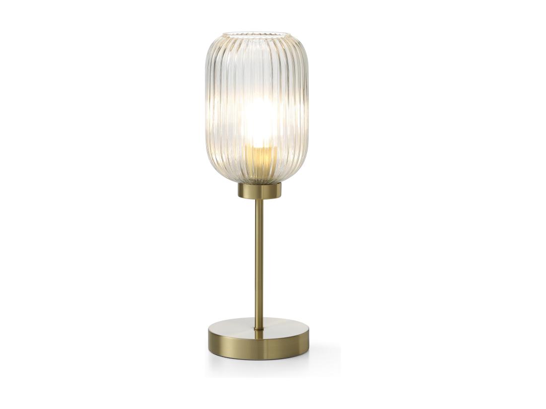 Vente Unique Lampe à Poser Vintage En Métal Et Verre - L. 14 X P. 14 X H. 43 5 Cm - Doré - LOUXOR