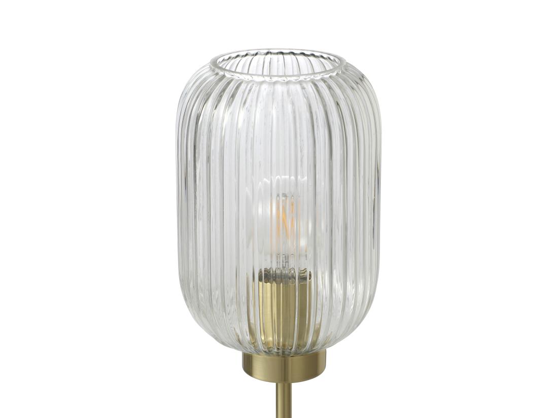 Vente Unique Lampe à Poser Vintage En Métal Et Verre - L. 14 X P. 14 X H. 43 5 Cm - Doré - LOUXOR