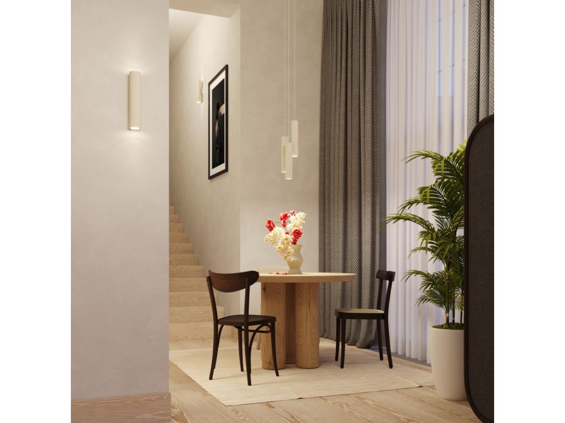 Vente Unique Lampe à Suspension Lagos Grenier En Acier - 1 Sources Lumineuses - L.8 X H.118 Cm - Beige