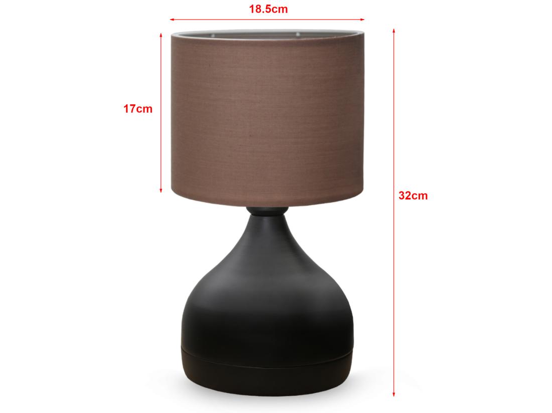 Vente Unique Lampe De Bureau Shoreham E27 Hauteur 32 Cm Noir / Marron [lux.pro]