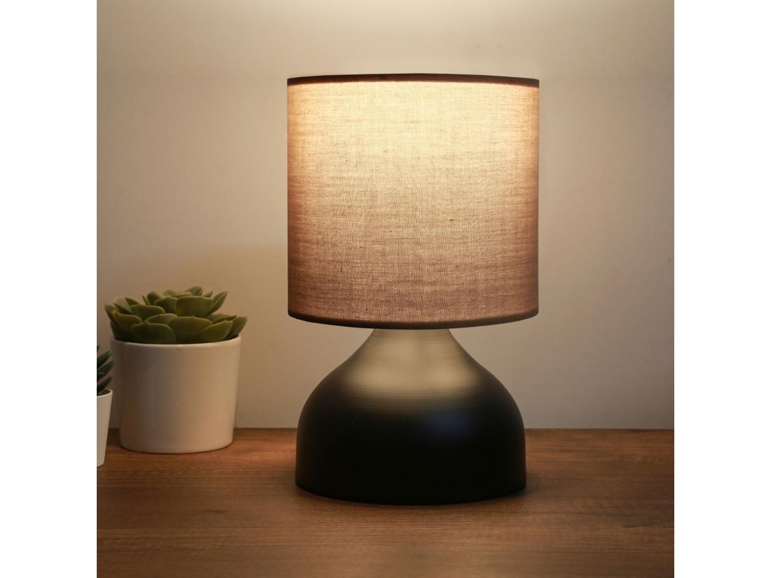 Vente Unique Lampe De Bureau Shoreham E27 Hauteur 32 Cm Noir / Marron [lux.pro]