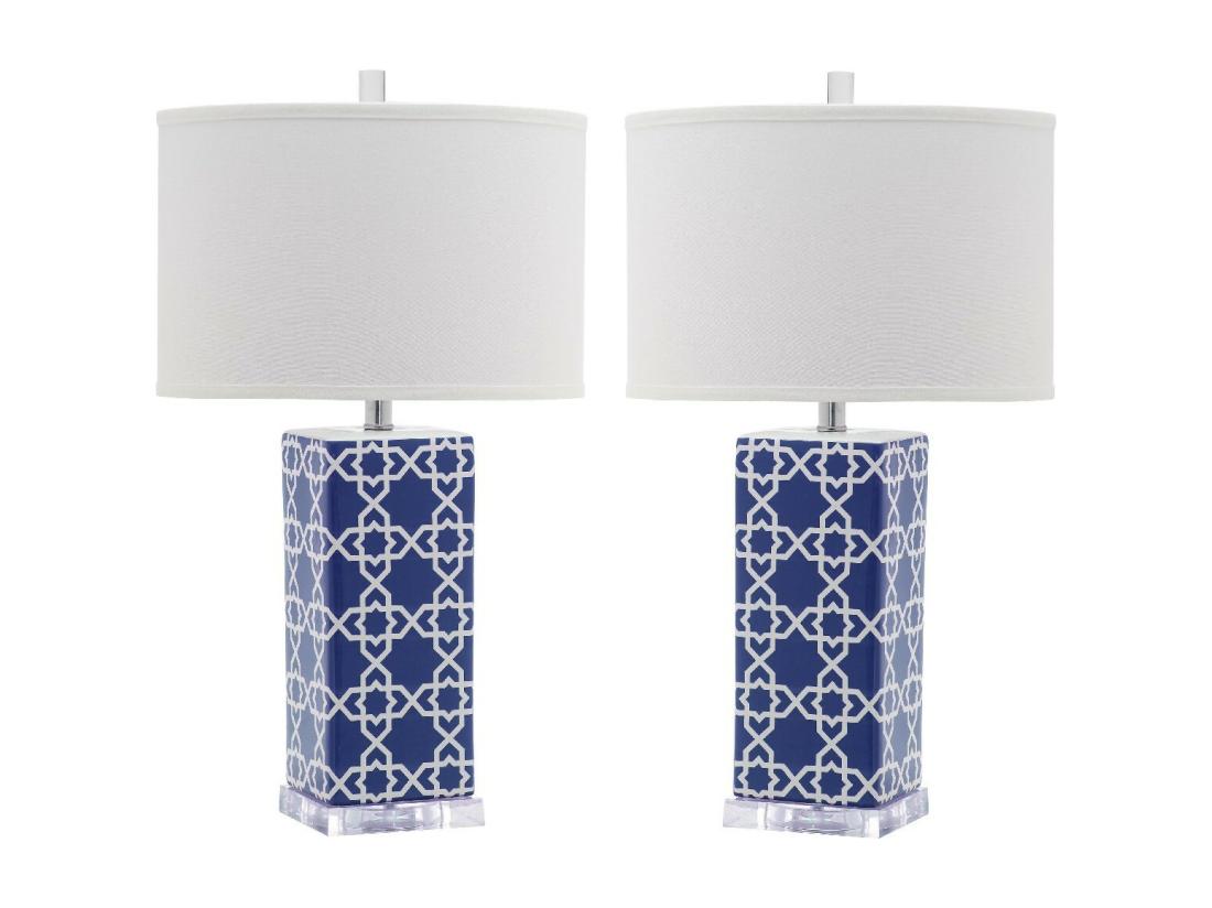 Vente Unique Lampe De Table Bleu Marine 38 X 38 X 68.58 Cm - Vilma