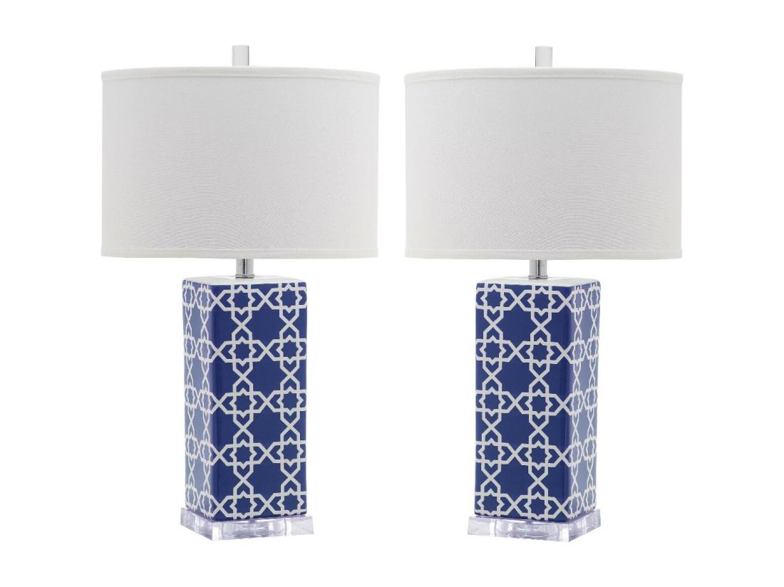 Vente Unique Lampe De Table Bleu Marine 38 X 38 X 68.58 Cm - Vilma