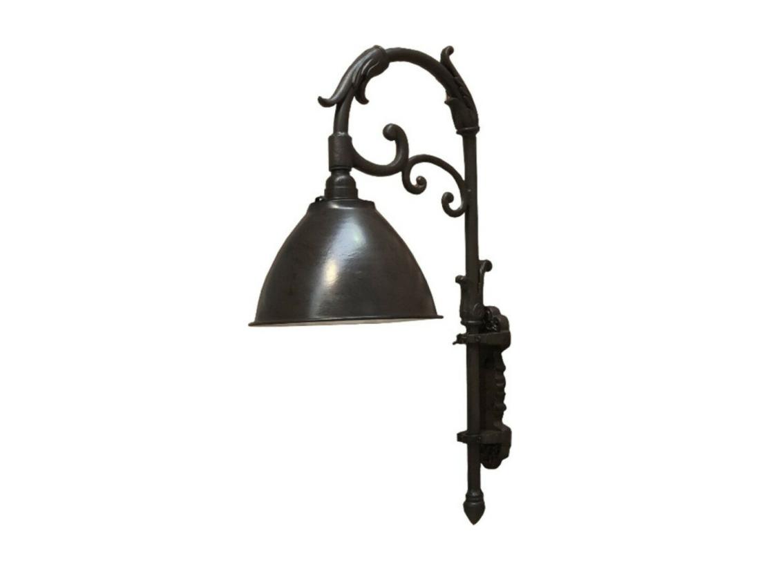 vente unique Lampe lumière extérieur jardin retro mural métal fonte marron 70cm