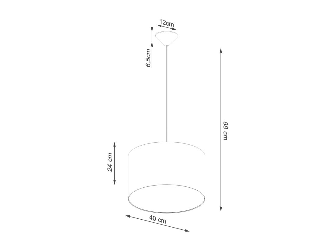 Vente Unique Lampe Suspendue Nova Minimaliste En Tissu/PVC - 1 Sources Lumineuses - L.40 X H.88 Cm - Noir
