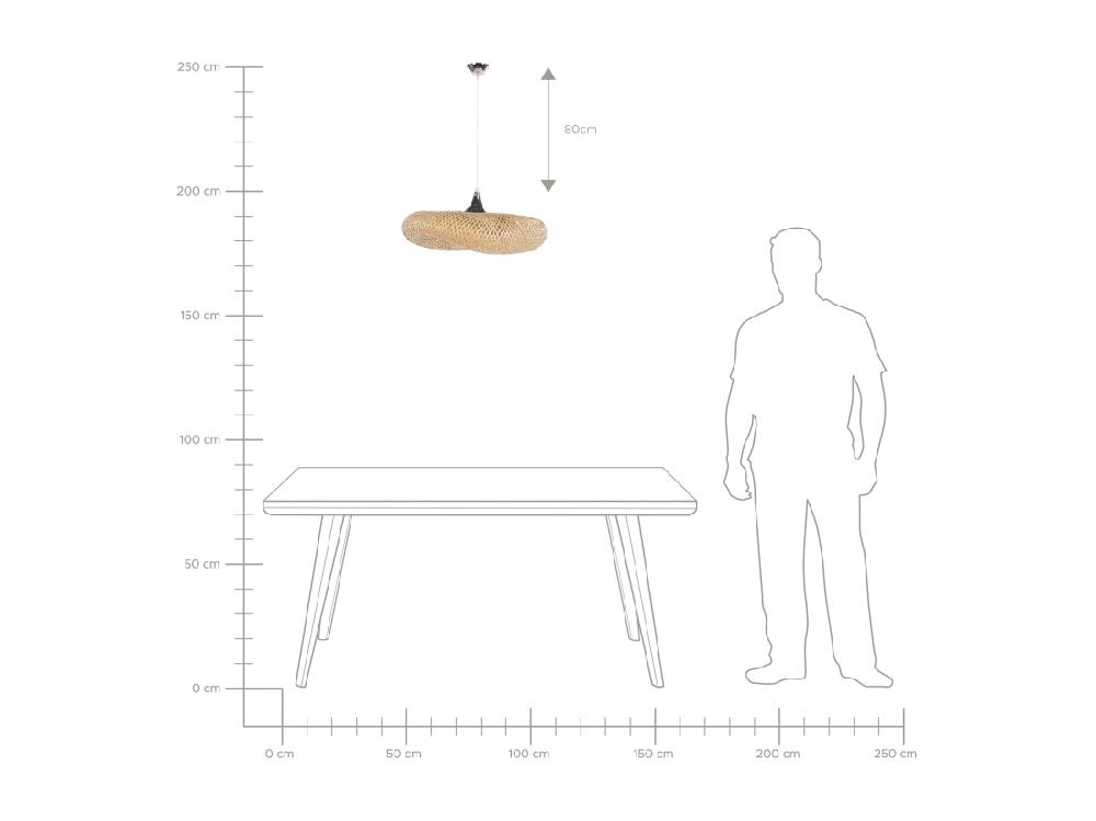 Vente Unique Lampe Suspension BOYNE Bambou Marron Clair